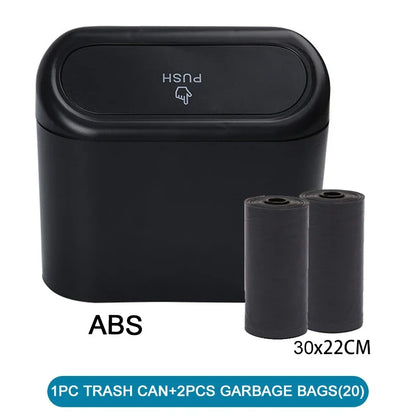 3Pcs Car Trash Can (with Lid) Contains 60 (300) Garbage Bags, Small Car Trash Can, Leak-proof Mini Car Accessories