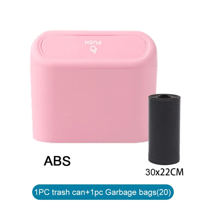 3Pcs Car Trash Can (with Lid) Contains 60 (300) Garbage Bags, Small Car Trash Can, Leak-proof Mini Car Accessories