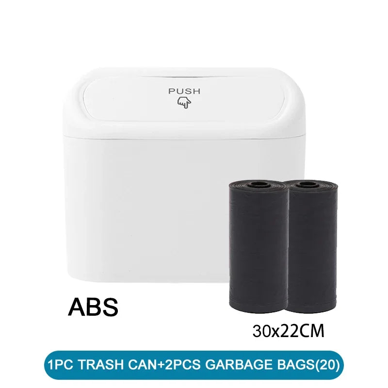 3Pcs Car Trash Can (with Lid) Contains 60 (300) Garbage Bags, Small Car Trash Can, Leak-proof Mini Car Accessories